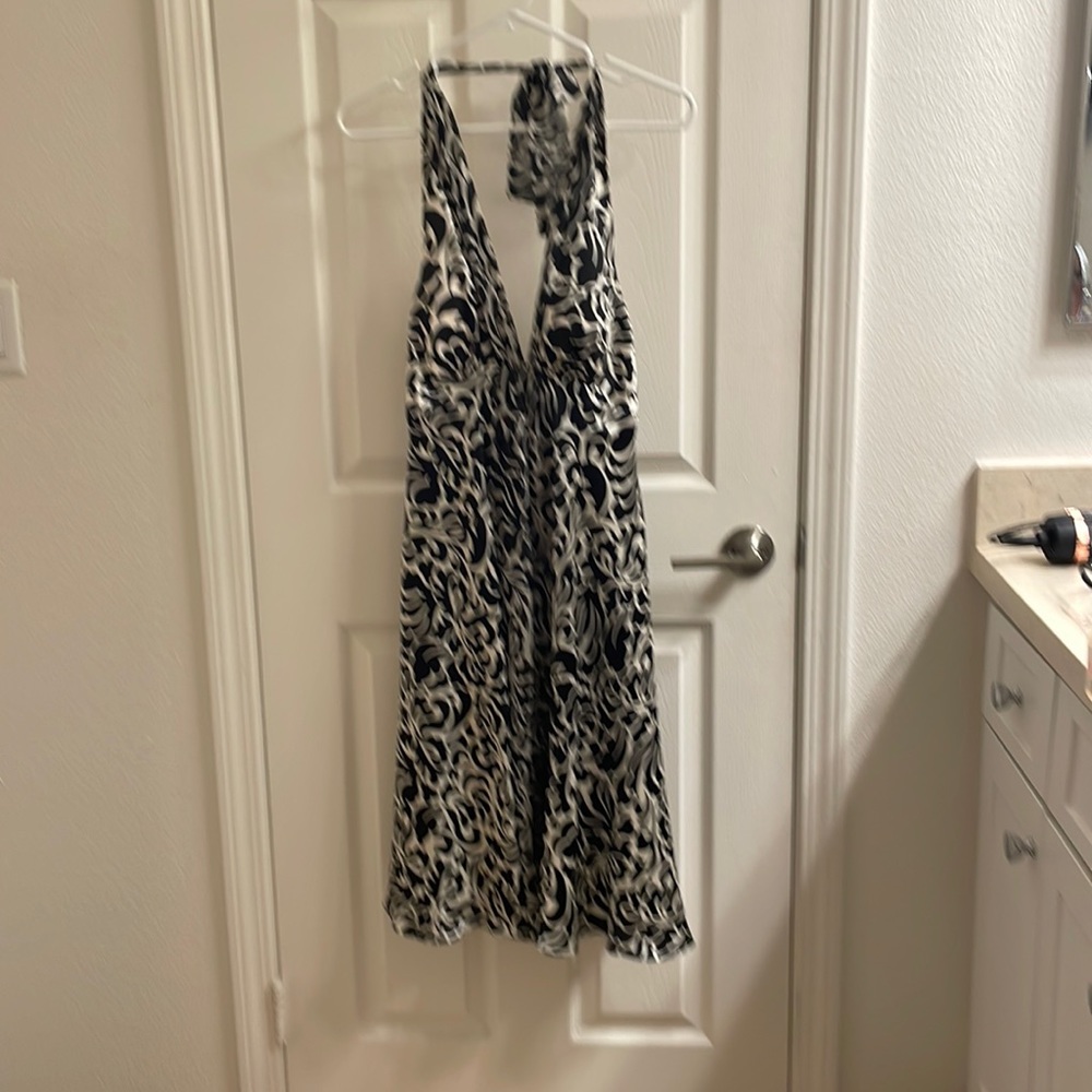 White House Black Market silk halter dress